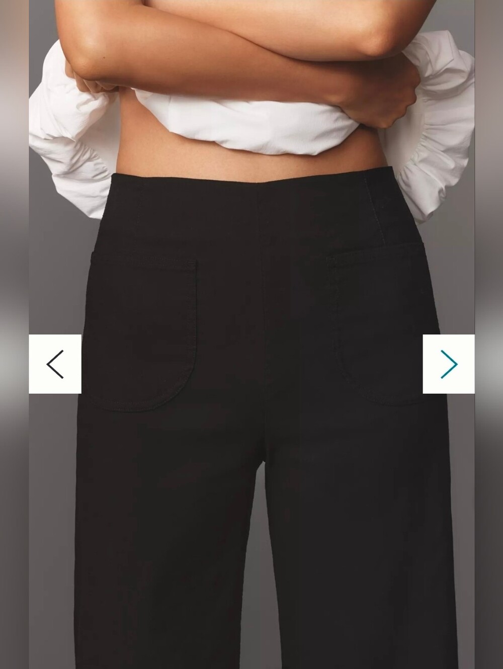 NEW!!! Maeve Colette Ruffle-Hem High-Rise Wide-Leg Pants in Magic Fabric,NWT - Picture 4 of 5
